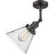Franklin Restoration Large Cone LED 8 inch Oil Rubbed Bronze Sconce Wall Light in Seedy Glass, Franklin Restoration