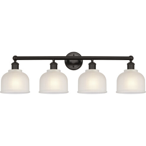 Edison Dayton 4 Light 33 inch Oil Rubbed Bronze Bath Vanity Light Wall Light in White