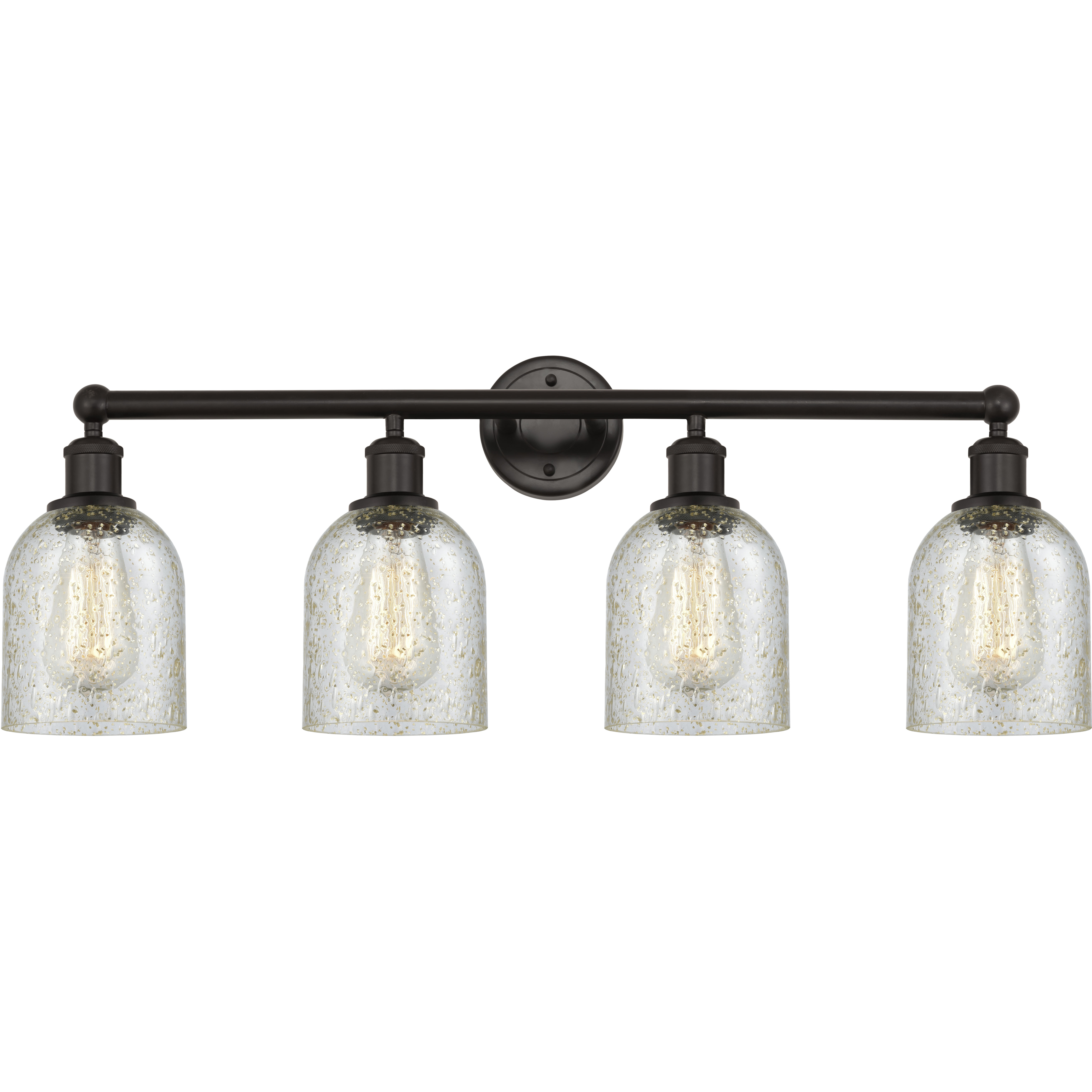 Edison Caledonia 4 Light 32 inch Oil Rubbed Bronze Bath Vanity Light Wall Light in Mica Glass