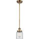 Ballston Small Bell LED 5 inch Brushed Brass Pendant Ceiling Light in Clear Glass