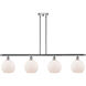 Ballston Athens 4 Light 48 inch Polished Chrome Island Light Ceiling Light in Matte White Glass, Ballston