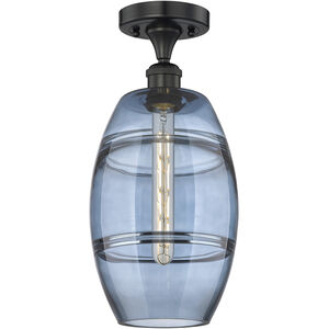 Edison Vaz 1 Light 8 inch Matte Black Semi-Flush Mount Ceiling Light