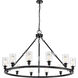 Ballston Saloon LED 50 inch Matte Black Chandelier Ceiling Light in Clear Glass