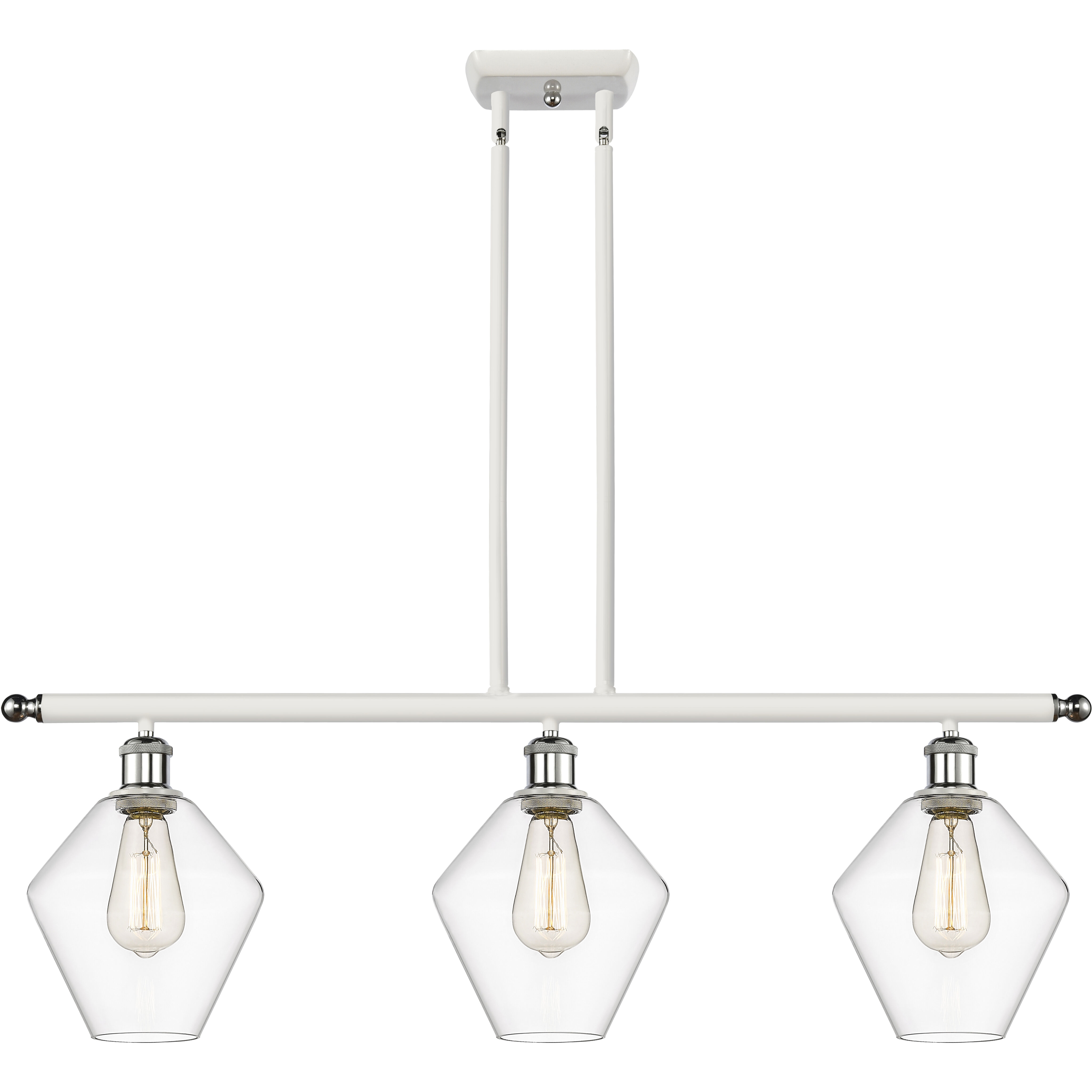 Ballston Cindyrella LED 36 inch White and Polished Chrome Island Light Ceiling Light in Clear Glass