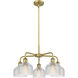 Dayton 5 Light 23.5 inch Brushed Brass Chandelier Ceiling Light in Clear