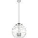 Ballston Athens Deco Swirl LED 15.75 inch Polished Chrome Statement Pendant Ceiling Light in Clear Deco Swirl
