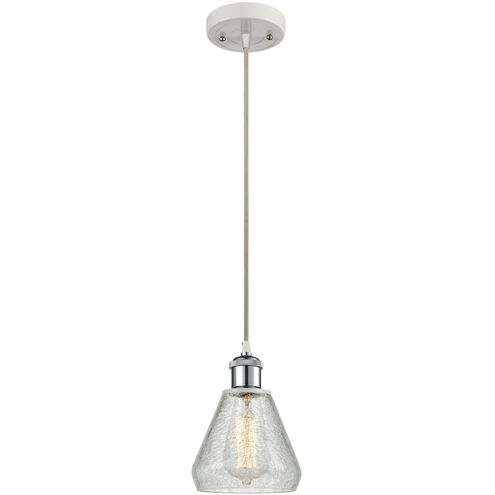 Ballston Conesus 1 Light 6 inch White and Polished Chrome Mini Pendant Ceiling Light, Ballston