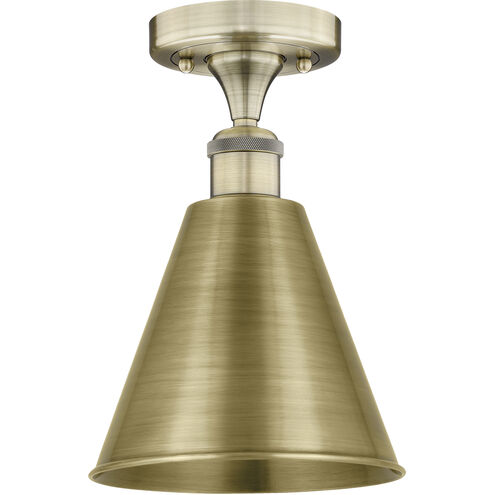 Ballston Cone 1 Light 8 inch Antique Brass Semi-Flush Mount Ceiling Light