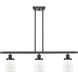 Ballston Small Bell LED 36 inch Oil Rubbed Bronze Island Light Ceiling Light in Matte White Glass, Ballston