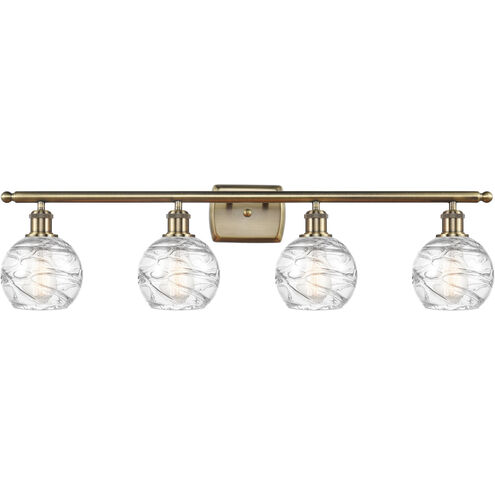 Ballston Small Deco Swirl LED 36 inch Antique Brass Bath Vanity Light Wall Light, Ballston