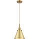 Downtown Urban Appalachian 1 Light 8 inch Satin Gold Mini Pendant Ceiling Light