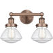 Olean 2 Light 15.5 inch Antique Copper Bath Vanity Light Wall Light in Seedy