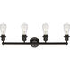 Edison Eaton 4 Light 33 inch Oil Rubbed Bronze Bath Vanity Light Wall Light in Clear Glass