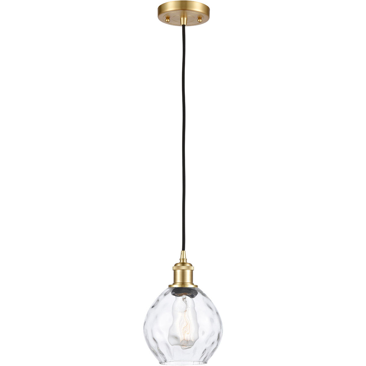 Ballston Small Waverly 1 Light 6 inch Satin Gold Mini Pendant Ceiling Light, Ballston