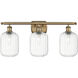 Ballston Preston 3 Light 26.75 inch Brushed Brass Bath Vanity Light Wall Light in Clear