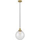 Edison Beacon LED 10 inch Brushed Brass Mini Pendant Ceiling Light