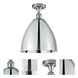 Edison Metal Bristol 1 Light 12 inch Polished Chrome Semi-Flush Mount Ceiling Light