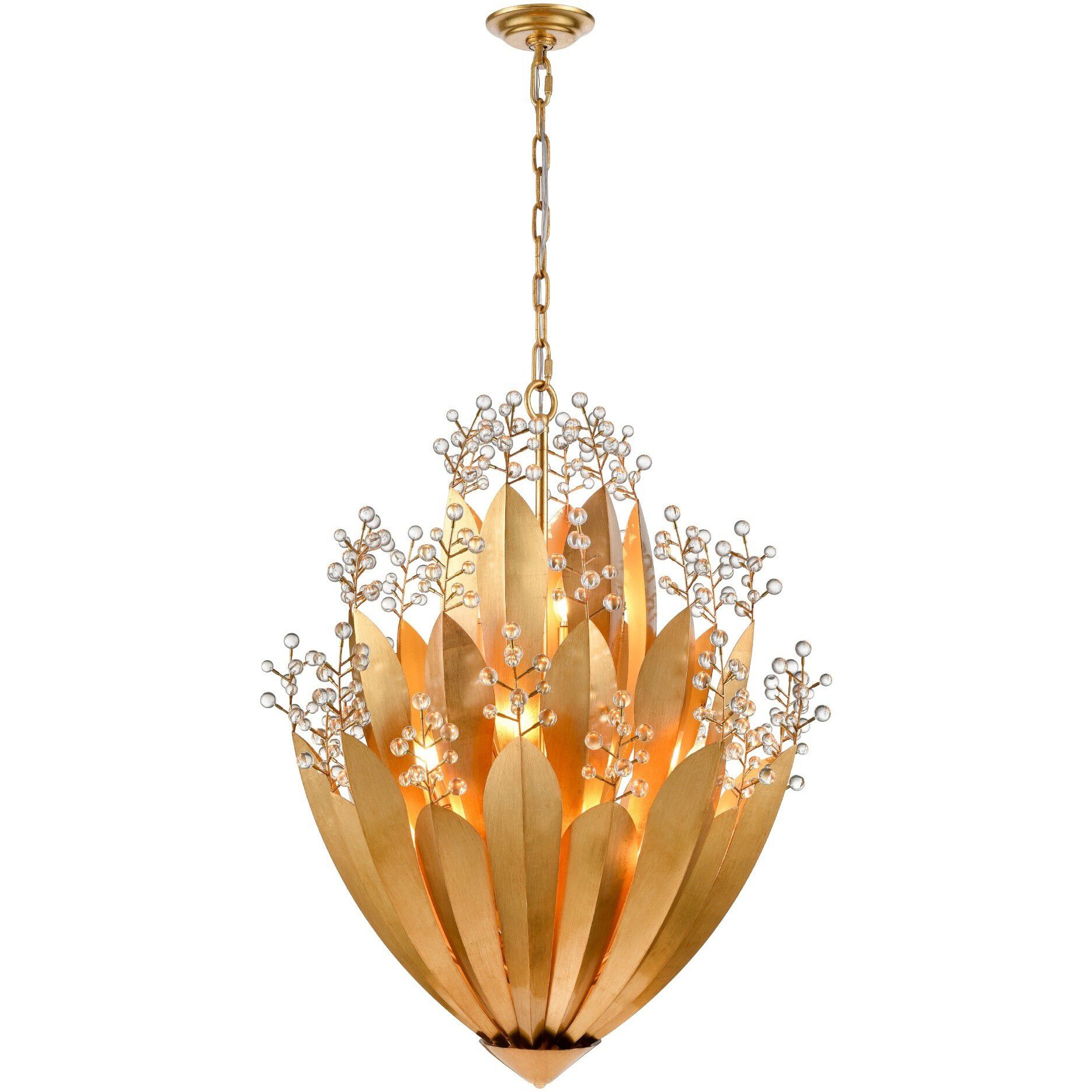 Callista 16 Light 30 inch Antique Gold Leaf Chandelier Ceiling Light