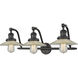 Franklin Restoration Halophane LED 28 inch Oil Rubbed Bronze Bath Vanity Light Wall Light in Clear Halophane Glass, Franklin Restoration