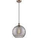 Ballston Athens Deco Swirl 1 Light 12 inch Antique Copper Cord Hung Mini Pendant Ceiling Light