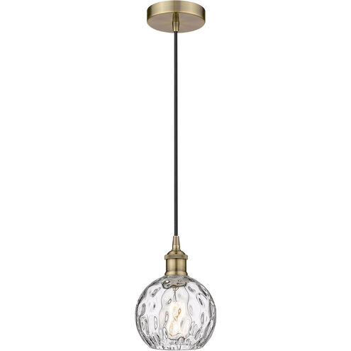 Edison Athens Water Glass 1 Light 6 inch Antique Brass Mini Pendant Ceiling Light