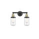 Franklin Restoration Dover LED 14 inch Black Antique Brass Bath Vanity Light Wall Light in Clear Glass, Franklin Restoration