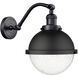 Franklin Restoration Hampden 1 Light 9 inch Matte Black Sconce Wall Light in Seedy Glass