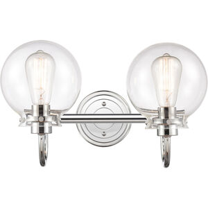Olivia LED 17 inch Polished Chrome Bath Vanity Light Wall Light in Clear Glass