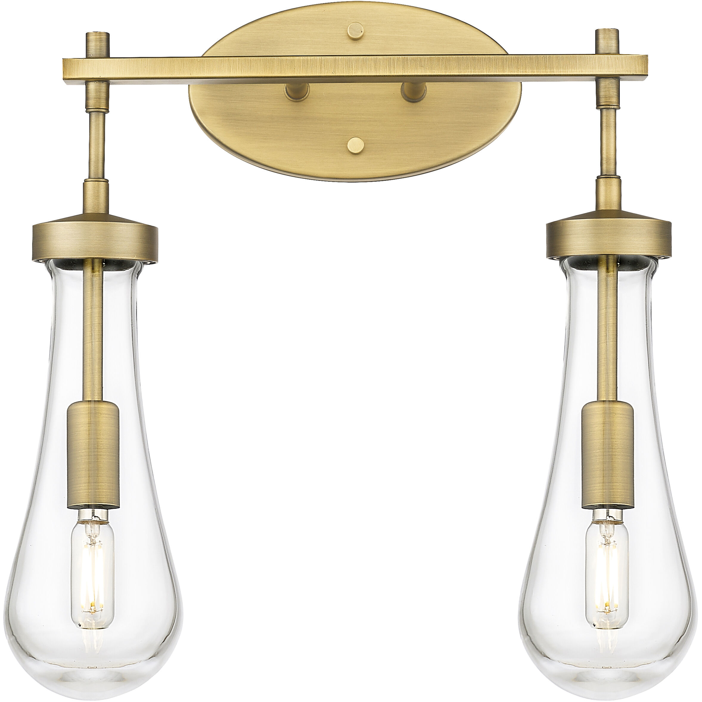 Downtown Urban Owego 2 Light 15.5 inch Brushed Brass Bath Vanity Light Wall Light in Clear