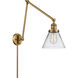 Large Cone 30 inch 60.00 watt Brushed Brass Swing Arm Wall Light, Franklin Restoration