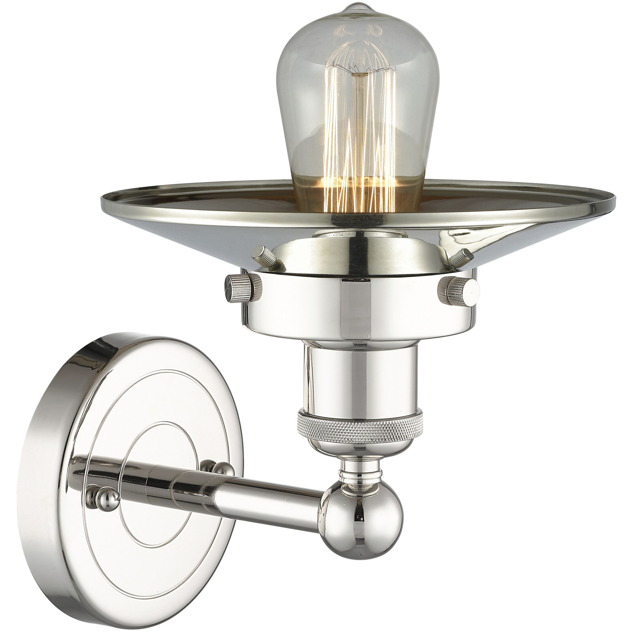 Railroad 1 Light 8 inch Polished Nickel Sconce Wall Light