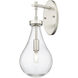 Downtown Urban Owego Armed Sconce Wall Light in Satin Nickel, Seedy