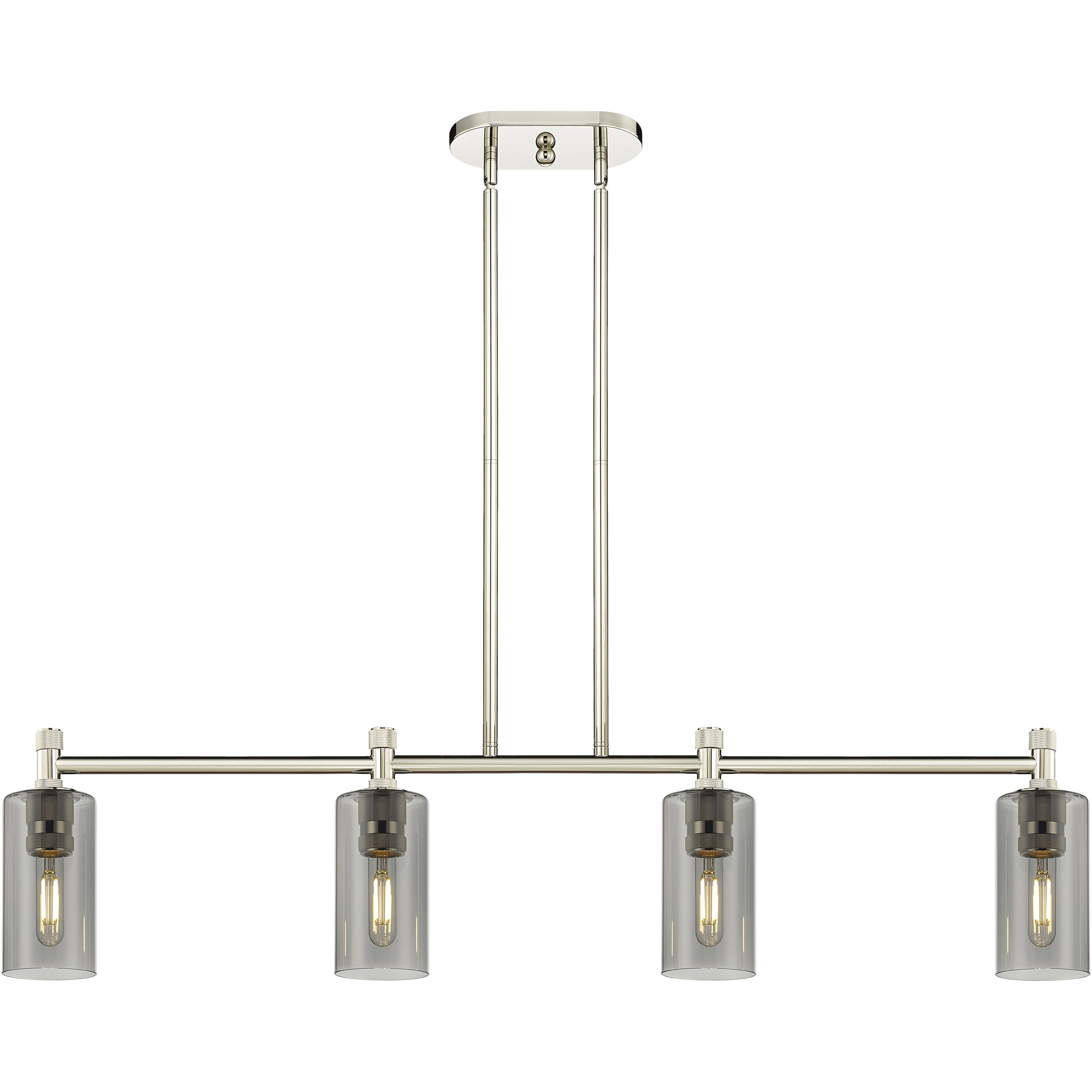 Downtown Urban Crown Point Island Light Ceiling Light in Polished Nickel, Plated Smoke