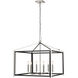 Wiscoy 6 Light 24 inch Black Polished Nickel Chandelier Ceiling Light