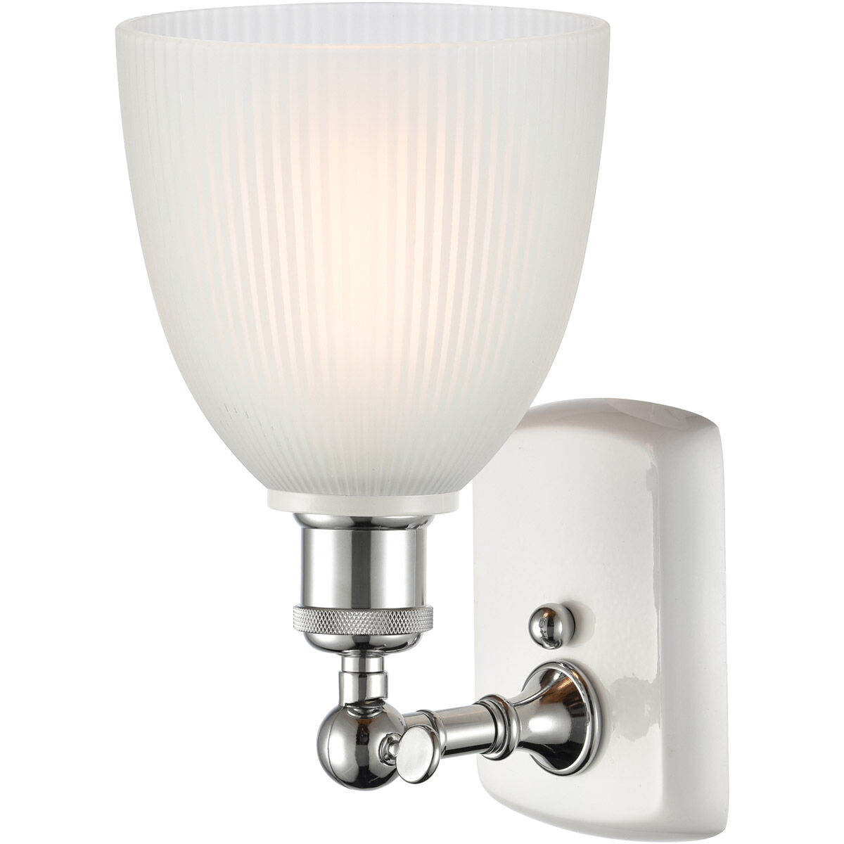Ballston Castile LED 6 inch White and Polished Chrome Sconce Wall Light in White Glass, Ballston