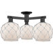 Arcadia Farmhouse Rope 3 Light 25.5 inch Matte Black Semi-Flush Mount Ceiling Light