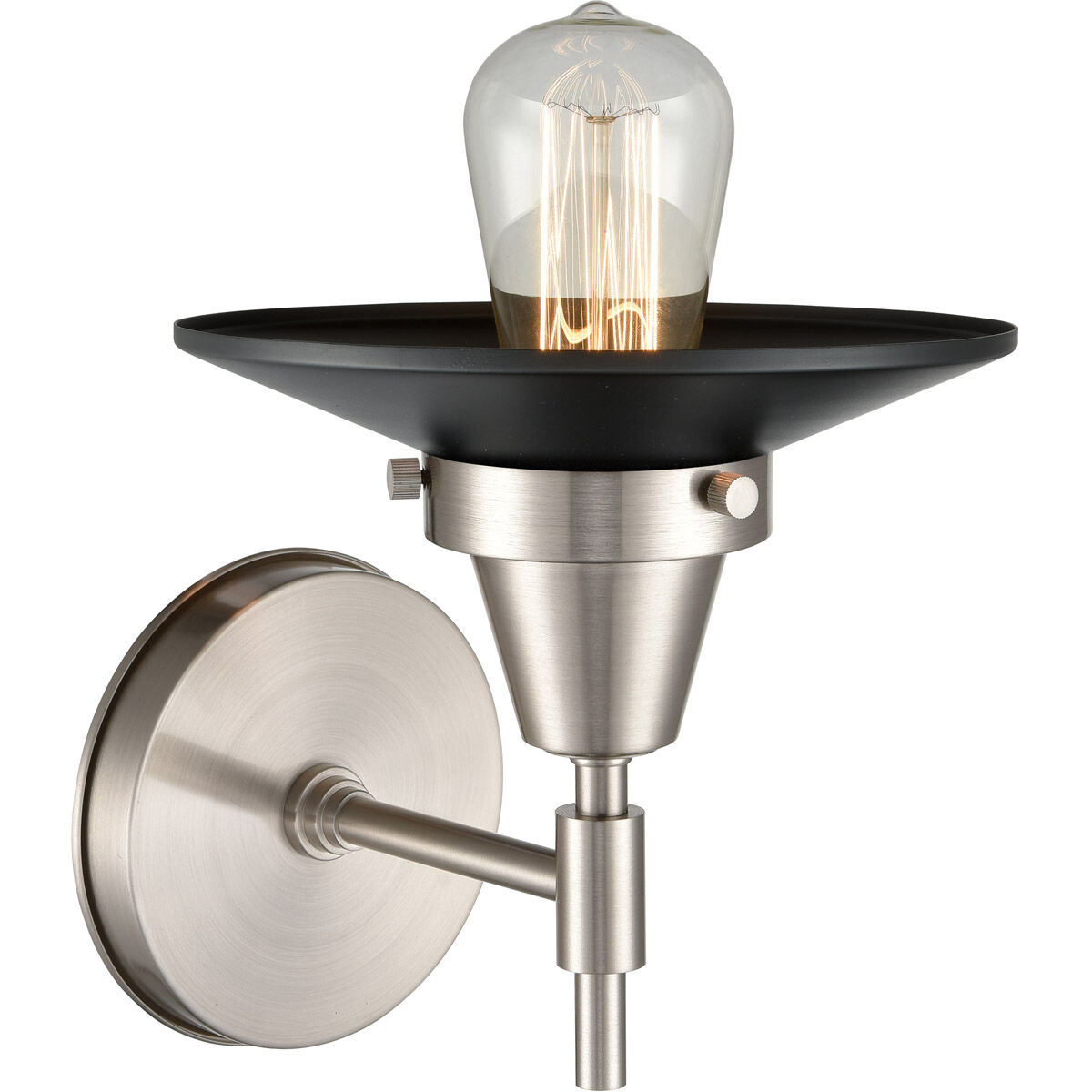 Caden LED 8 inch Satin Nickel Sconce Wall Light in Matte Black