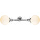 Franklin Restoration Large Beacon 2 Light 19 inch Polished Chrome Bath Vanity Light Wall Light in Matte White Glass, Franklin Restoration