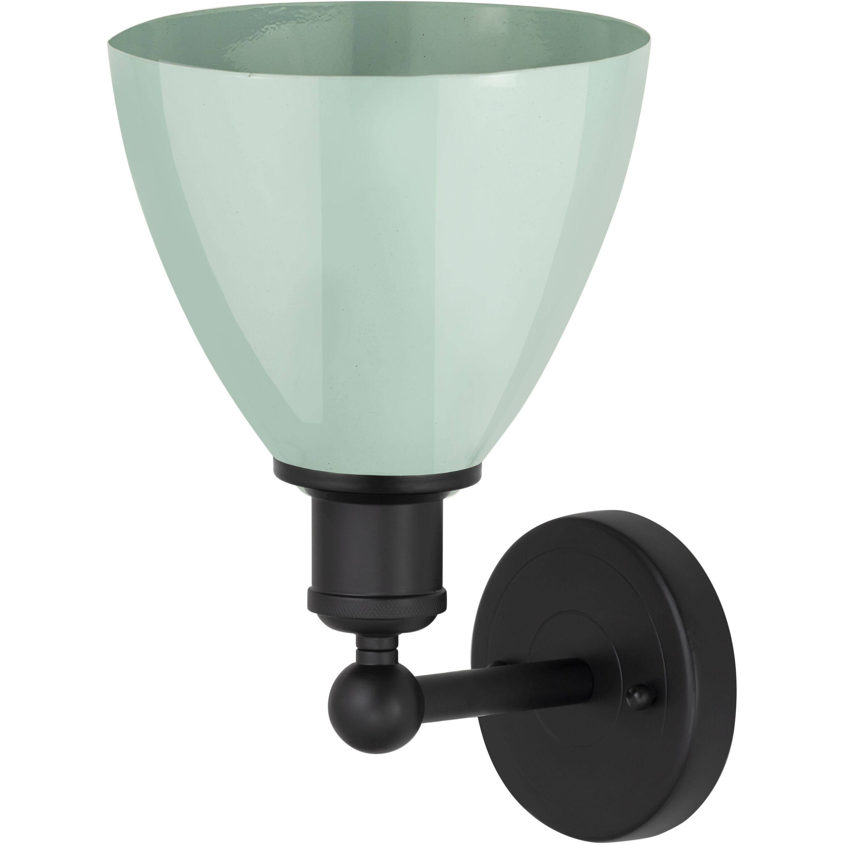 Edison Plymouth Dome 1 Light 7.5 inch Matte Black Sconce Wall Light in Seafoam