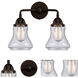 Nouveau 2 Bellmont LED 14 inch Oil Rubbed Bronze Bath Vanity Light Wall Light in Seedy Glass
