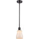 Ballston Ellery LED 5 inch Oil Rubbed Bronze Pendant Ceiling Light in White Glass, Ballston