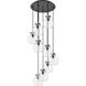 Newton Sphere 9 Light 22.13 inch Matte Black Multi Pendant Ceiling Light in Clear Glass