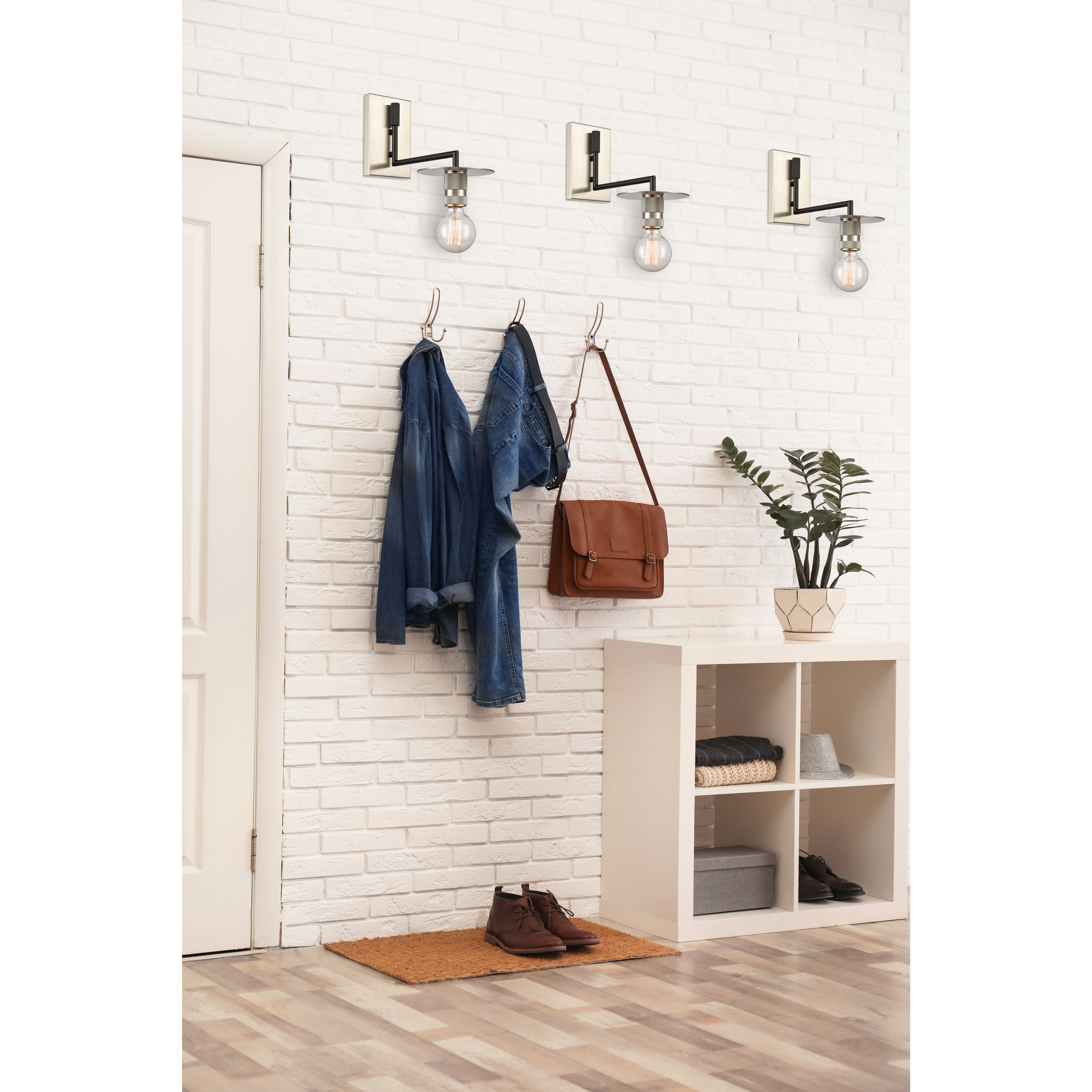 Restoration Aurora 1 Light 5.88 inch Brushed Satin Nickel Sconce Wall Light, Restoration