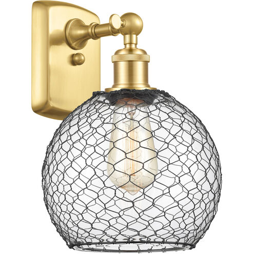 Ballston Farmhouse Chicken Wire LED 8 inch Satin Gold Sconce Wall Light, Ballston