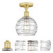 Athens Deco Swirl 1 Light 8 inch Satin Gold Semi-Flush Mount Ceiling Light