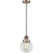 Franklin Restoration Beacon LED 6 inch Antique Copper Mini Pendant Ceiling Light in Clear