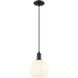 Arcadia White Venetian 1 Light 8 inch Matte Black Mini Pendant Ceiling Light