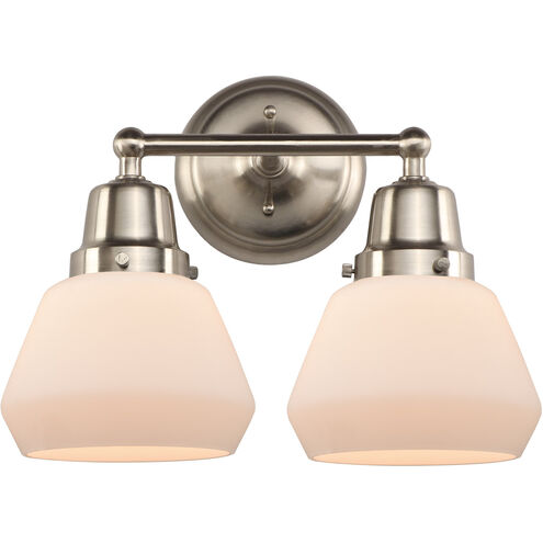 Aditi Fulton 2 Light 14.75 inch Brushed Satin Nickel Bath Vanity Light Wall Light, Aditi