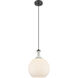 Astor 1 Light 10 inch Matte Black Mini Pendant Ceiling Light in Matte White Glass