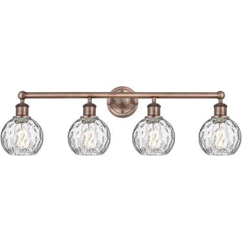 Athens Water Glass 4 Light 33 inch Antique Copper Bath Vanity Light Wall Light